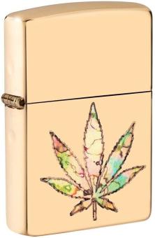 Zippo Leaf Cannabis Fusion Brass 49240 aansteker