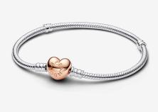  Pandora Moments Heart & Snake Chain 14k rose gold plating 580719-18 armband