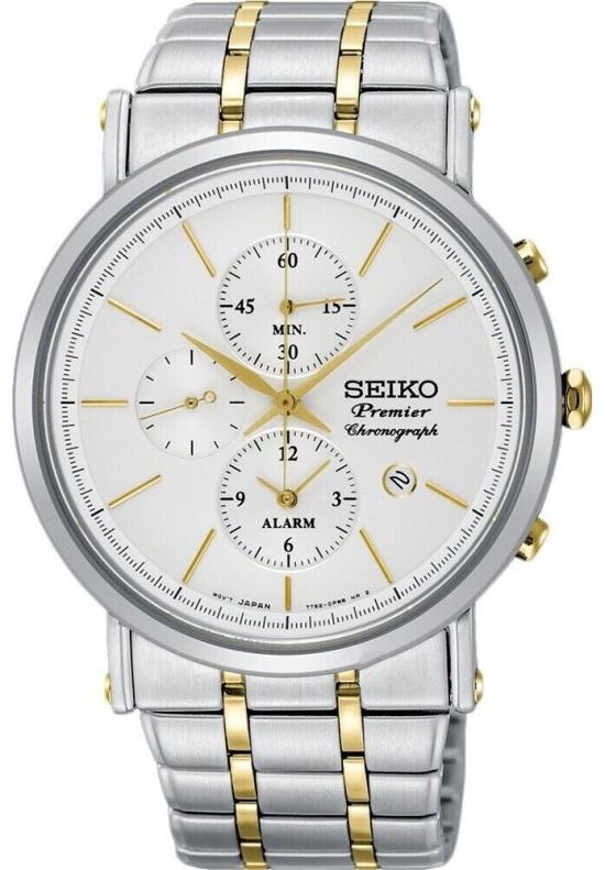  Seiko SNAF80P1 Premier Quartz Chronograph Alarm horloge