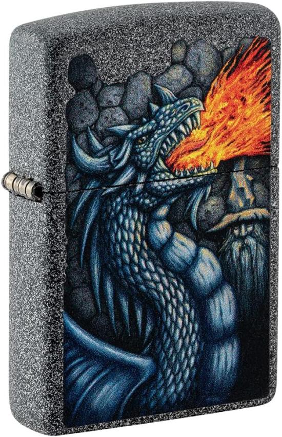  Zippo Fiery Dragon Design Iron Stone 49776 aansteker