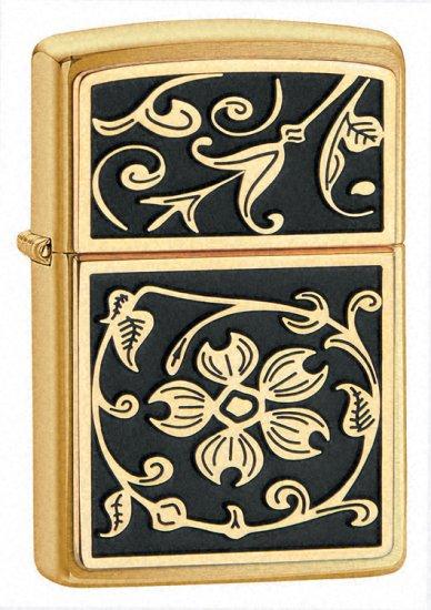 Aansteker Zippo Gold Floral Flush Emblem 23053