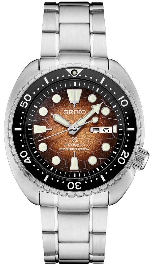 Seiko SRPH55J Prospex Brown King Turtle Shell U.S. Special Edition Oceanic Society horloge