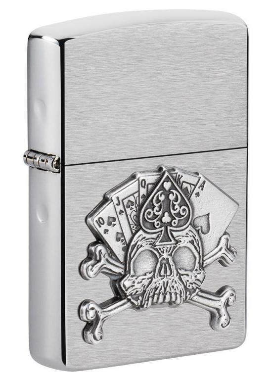  Zippo Card Skull Emblem 49293 aansteker