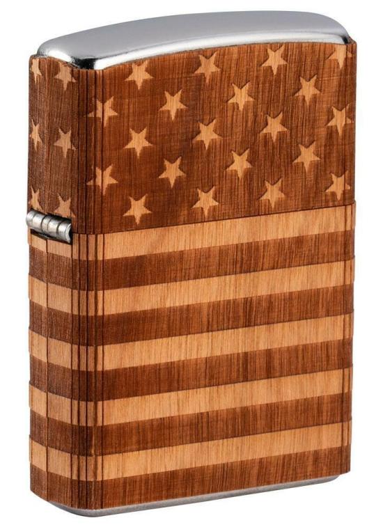  Zippo Woodchuck Wrap American Flag 49332 aansteker