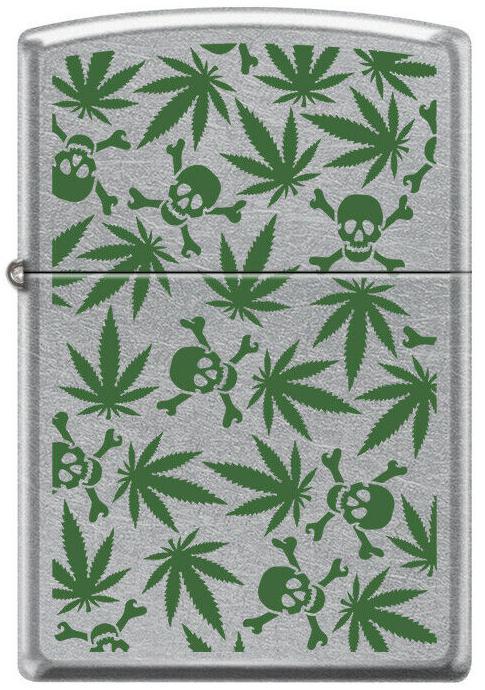  Zippo Cannabis Leaf Skulls 8969 aansteker