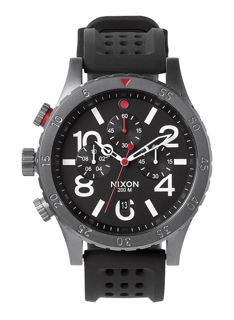 【重厚・逸品】NIXON ニクソン 48-20 CHRONO ガンメタル×レッド NIXON 48-20 Chrono P Gunmetal/Black/Red A278 1426 | iWatchery.nl
